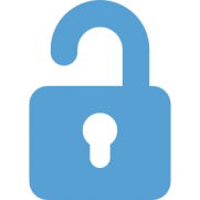 A carolina blue lock icon with the lock opening.
